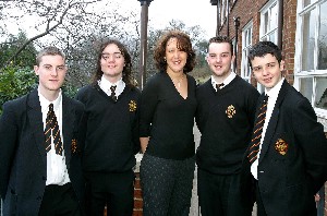 In the picture are Peadar Coyle, the captain Colm O'Grady, David McEntaggart and Paul Matthews along with Miss F Armstrong.