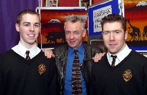 Abbey Students Neil McAleavey and Christopher Jacobs and their Chemistry teacher Dr Sean Fee (Head of Science)