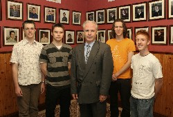 Mr. Dermot McGovern, Headmaster, Abbey Christian Brothers Grammar School, Newry congratulates four past pupils for being accepted into either Oxford or Cambridge Universities following their outstanding A-level results. Stephen Begley is going to Cambridge University. Philip Knox, Sean McClory and Kevin McManus are going to Oxford University. 