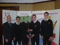 Pictured L-R are: Mr. H.Markey, Paul White, Colm OGrady and Kevin Waddell.