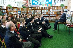 PETER HAIN, SECRETARY OF STATE VISITS ABBEY CHRISTIAN BROTHERS GRAMMAR SCHOOL, NEWRY
